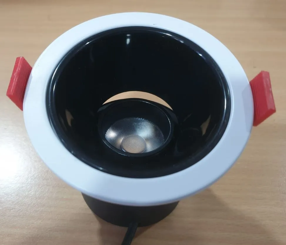 LED DOWN LIGHT 12W 3000K RD RES WHITE + BLACK D86MM